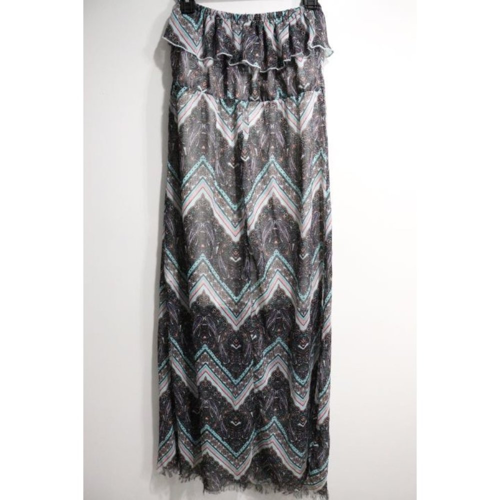 No Boundaries Strapless Maxi Chiffon Dress